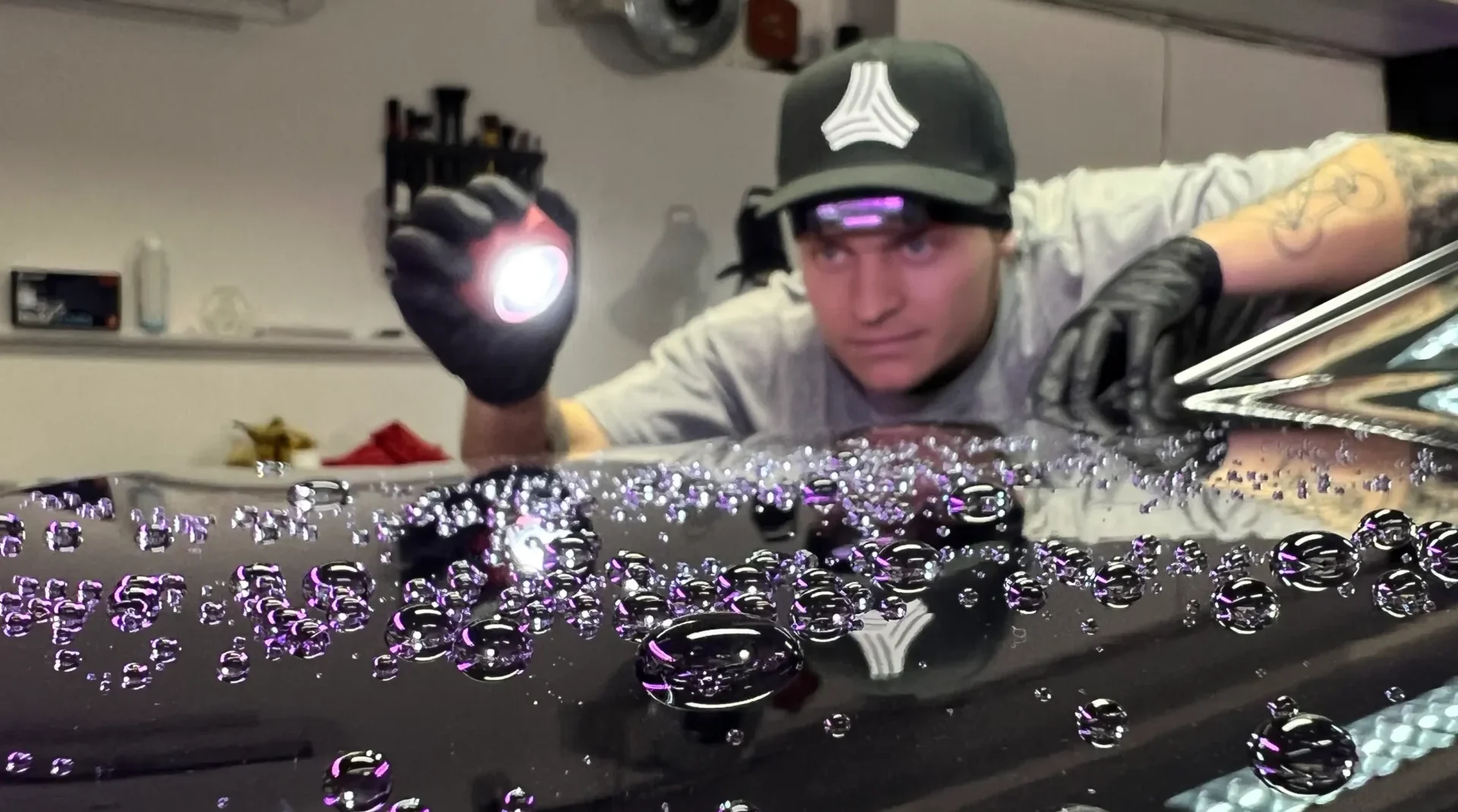 ceramic coating beading efect water spots water drops